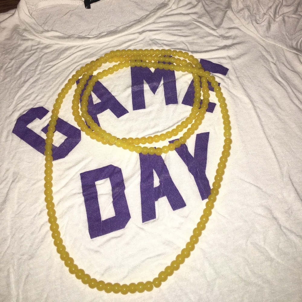 Long Yellow Beaded Necklace