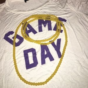 Long Yellow Beaded Necklace