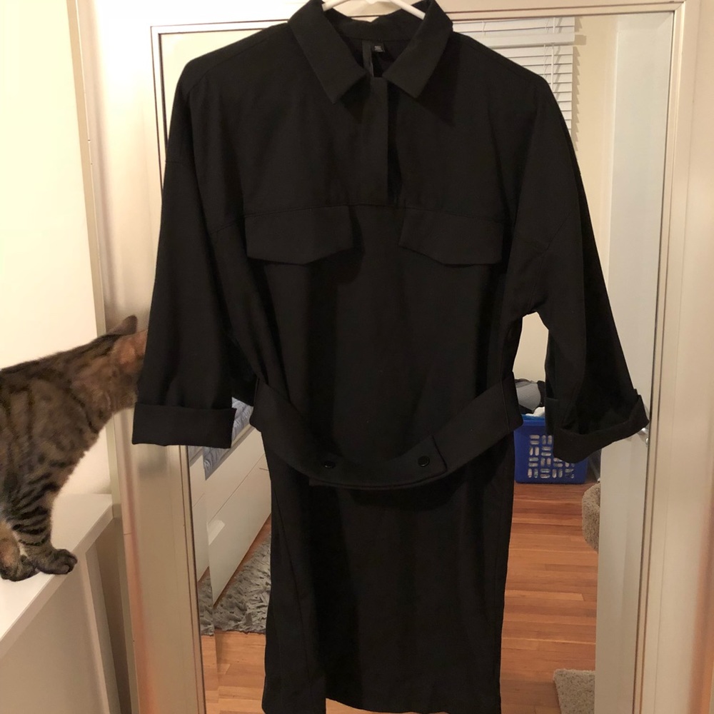 Topshop black belted dress