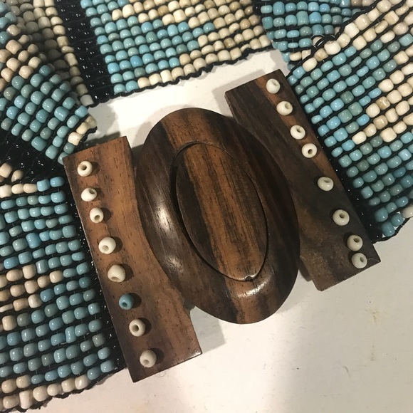 Native Hobo Chic Wood Turquoise white stretch Belt main image 8