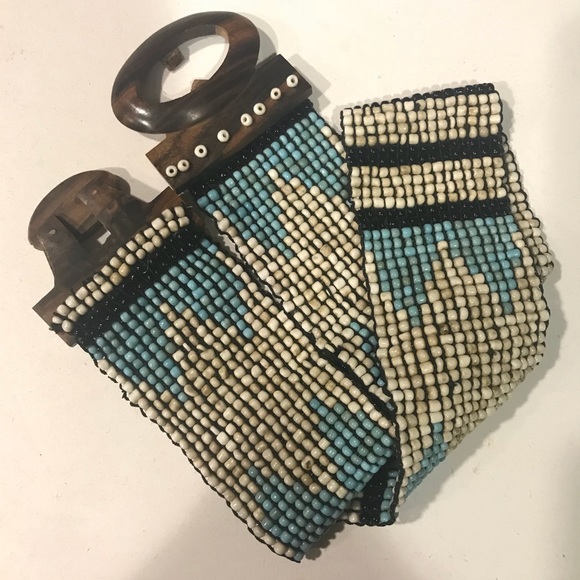 Native Hobo Chic Wood Turquoise white stretch Belt main image 5
