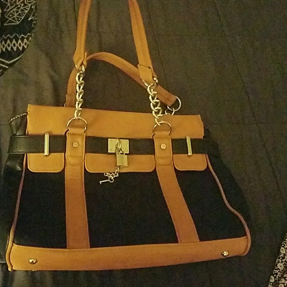 Back and dark tan purse