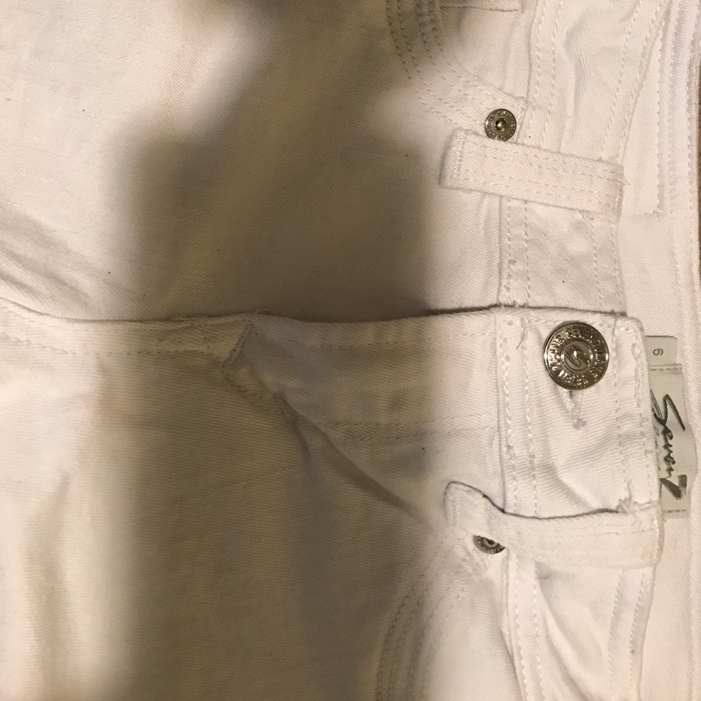 White jean shorts