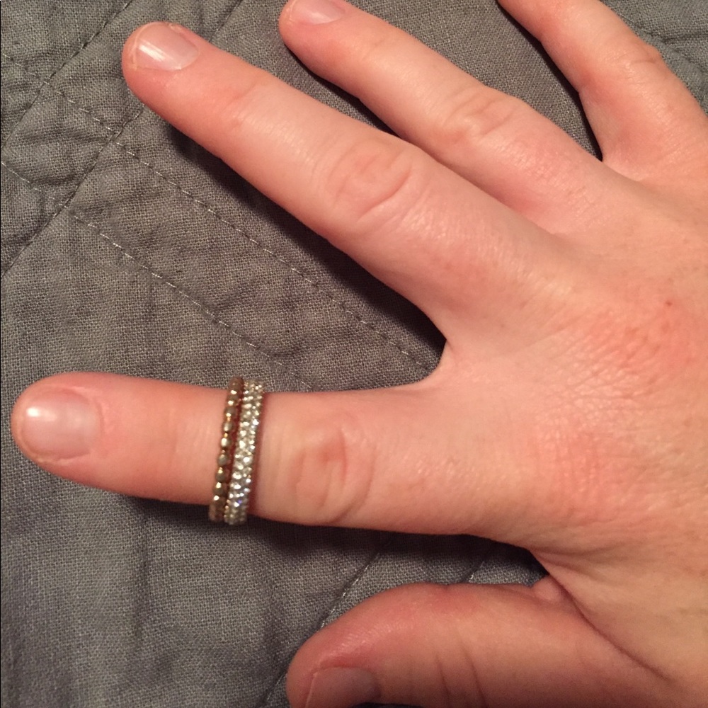 Pandora rose gold ring set