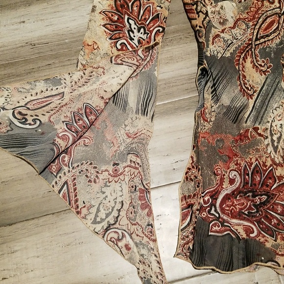 BEBE Long Sleeve Slit Blouse Size XS Mint - Picture 4 of 8