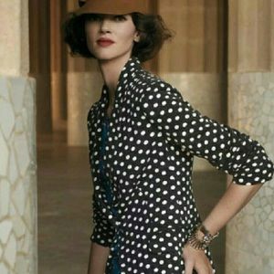 Polka Dot Knit Blazer