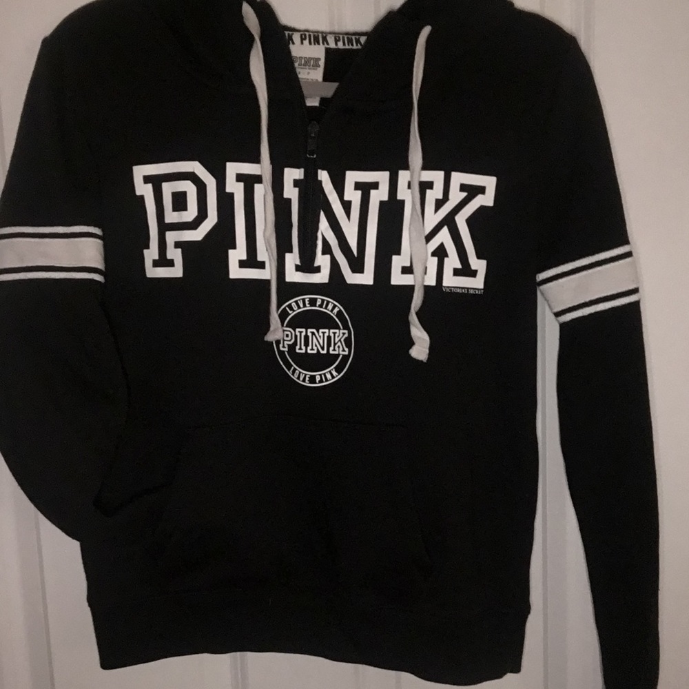 PINK VS Black and White Varisty Hoodie