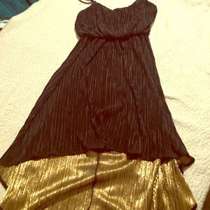 Black and Gold 70s-esque Party Dress