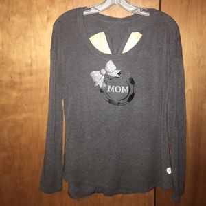 Calia Charcoal grey soccer Mom shirt.