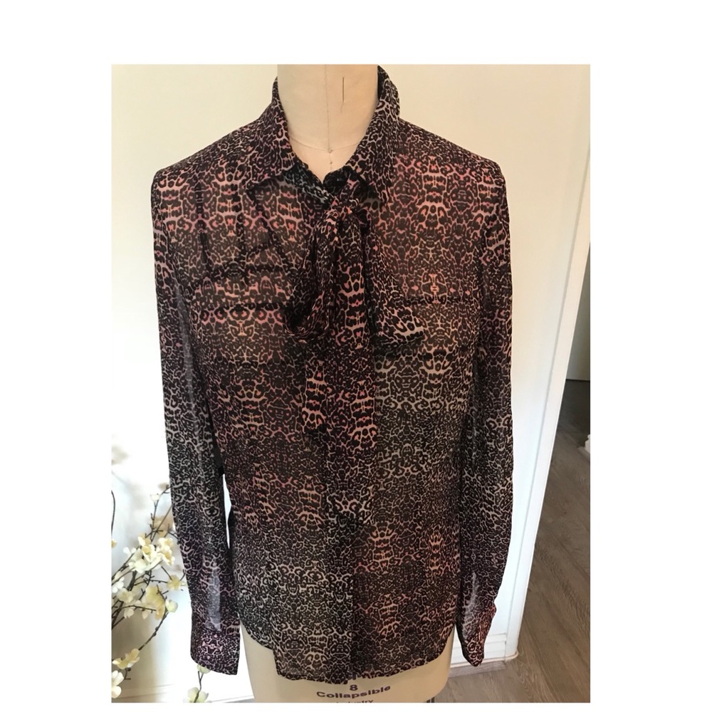 Marciano chiffon button down top