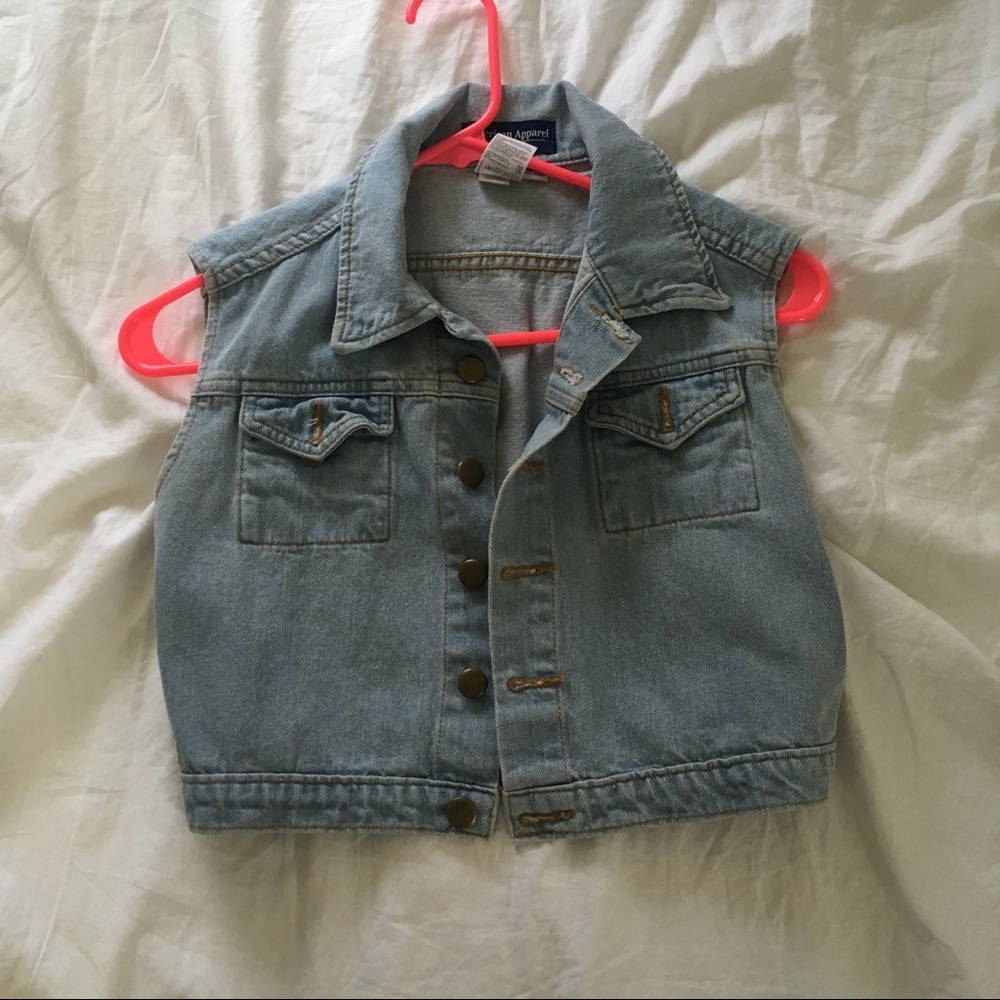 DEADSTOCK American apparel cropped denim vest
