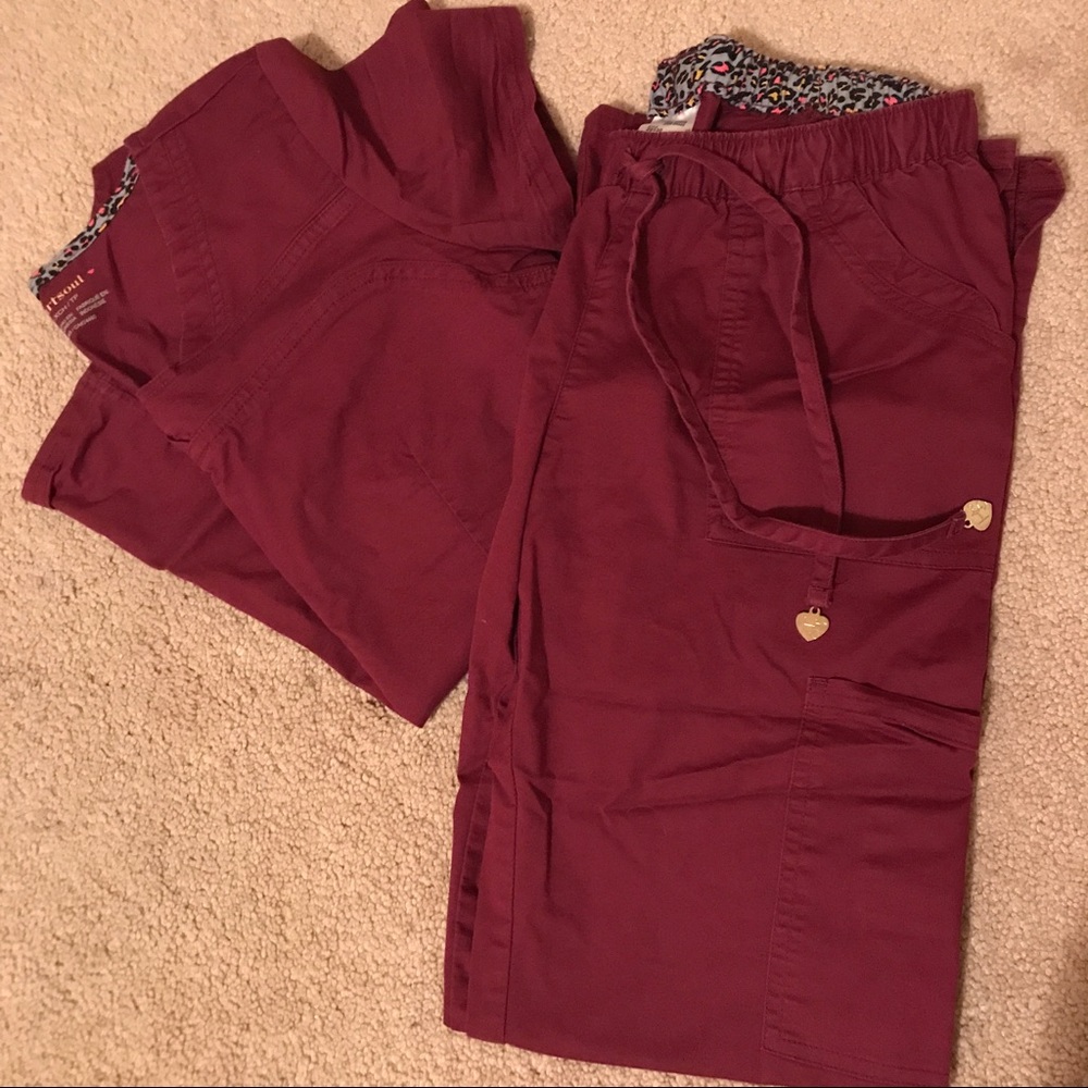 Maroon scrubs