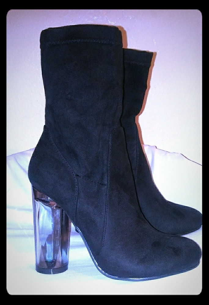 Women's Ankle Bootie Vegan Suede Black Color