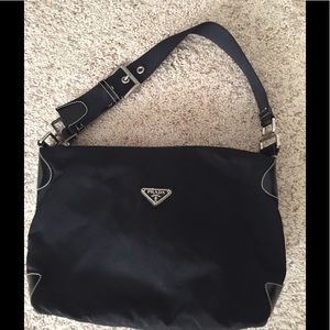 Prada black nylon shoulder bag