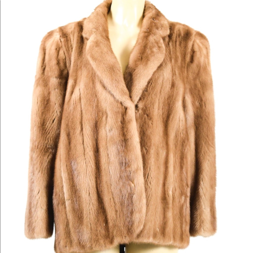 Vintage Adolfo blonde mink fur jacket