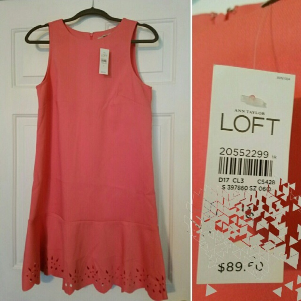 Ann Taylor Loft Peach Chiffon Dress