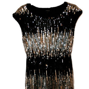 Forever 21 Short Party Dress Black &Silver Sequin