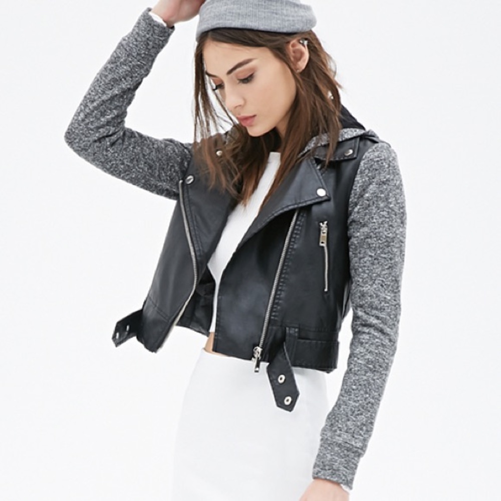 F21 faux leather jacket