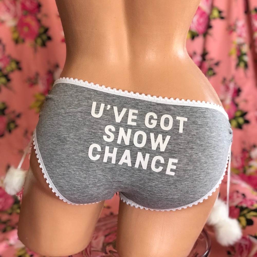 Victoria’s Secret Gray Pom Pom panty u’ve got snow chance sexy little thing new