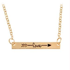 ALMOST GONE! Gold “Love” Plate Bar Necklace