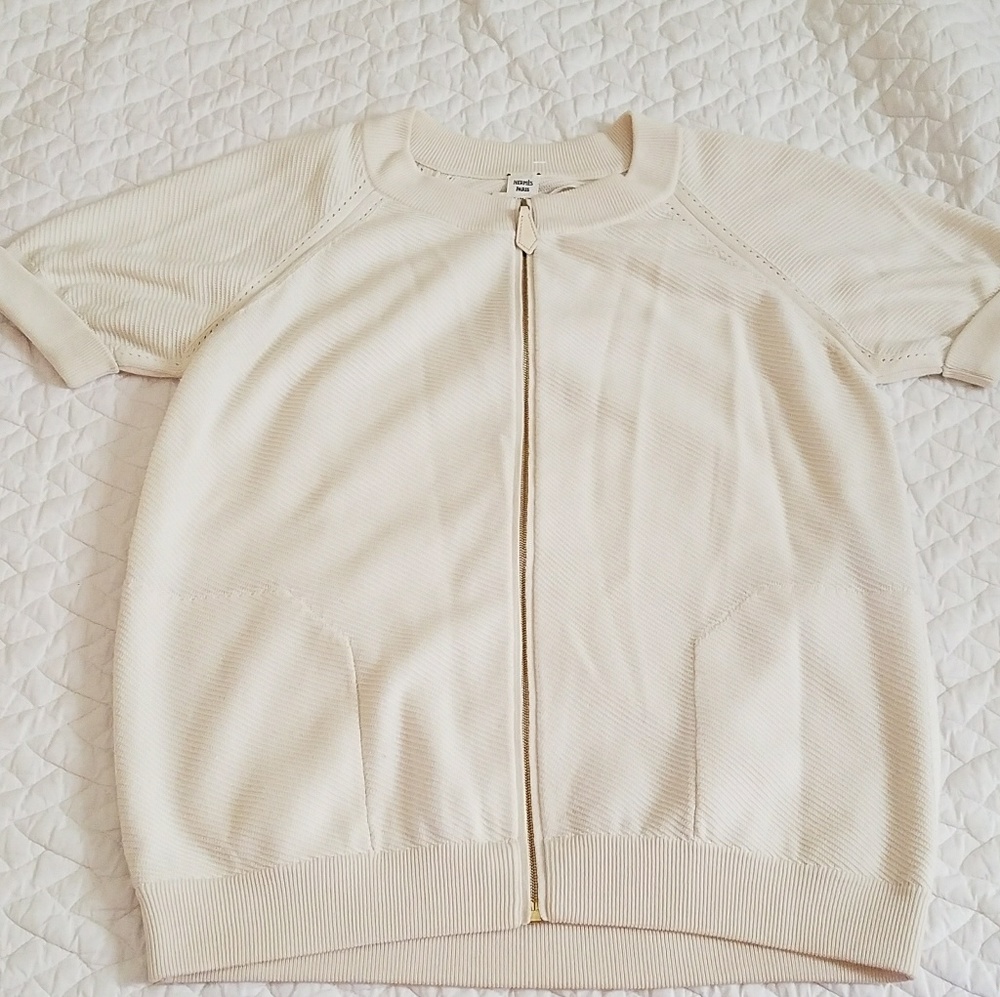 Hermes zipper knit top xs/s