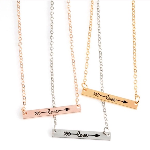 GOING FAST! Silver “Love” Plate Bar Necklace - Picture 2 of 2