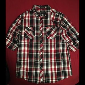 Men's XXL plaid button up shirt new without tags.