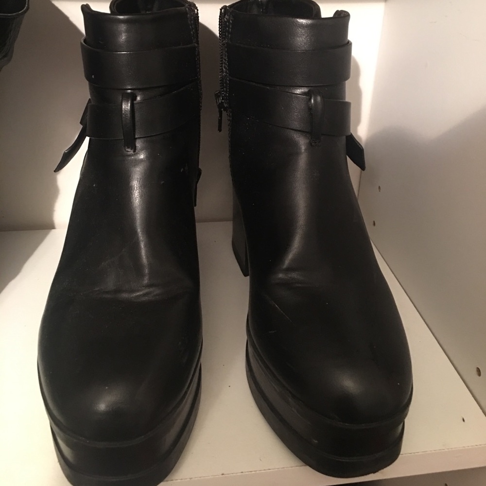 Black Platform ankle boots