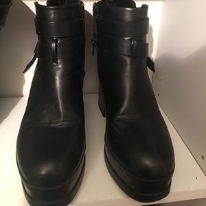 Black Platform ankle boots