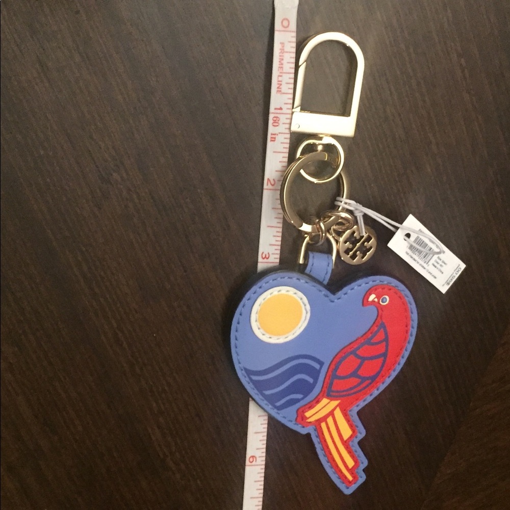 Tory Burch parrot heart keychain fob bag charm - Picture 4 of 4