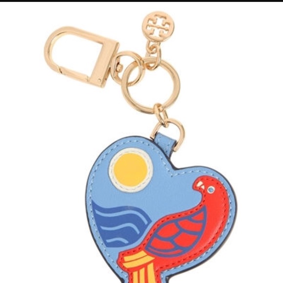 Tory Burch parrot heart keychain fob bag charm - Picture 3 of 4