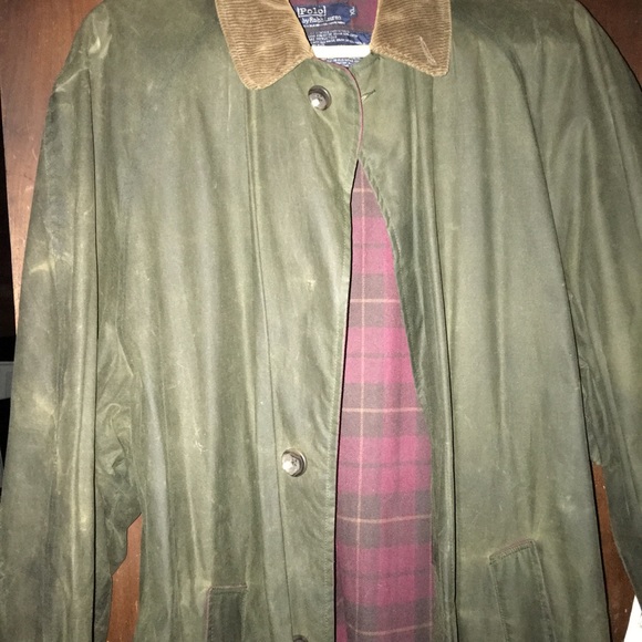 Waxed cotton trench; red tartan cotton lining - Picture 2 of 2