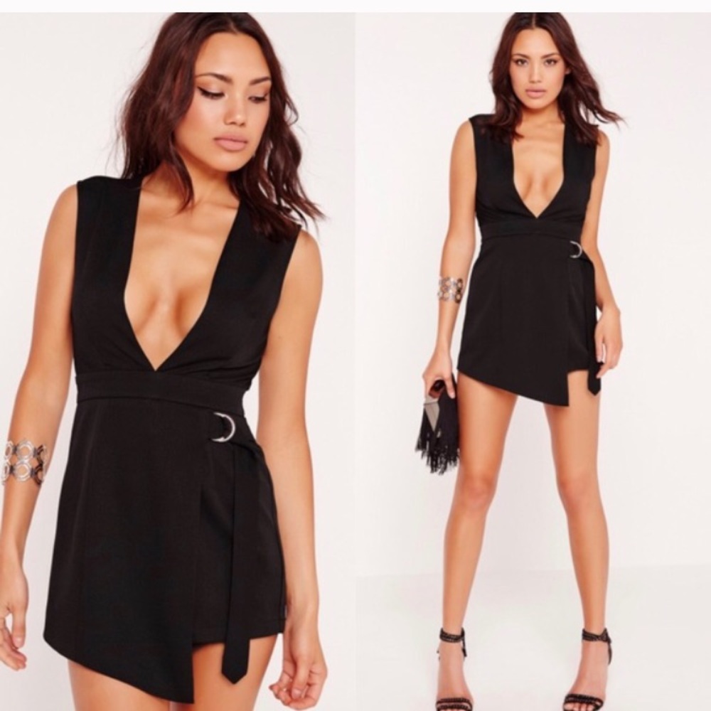 Crepe Tux Style Romper