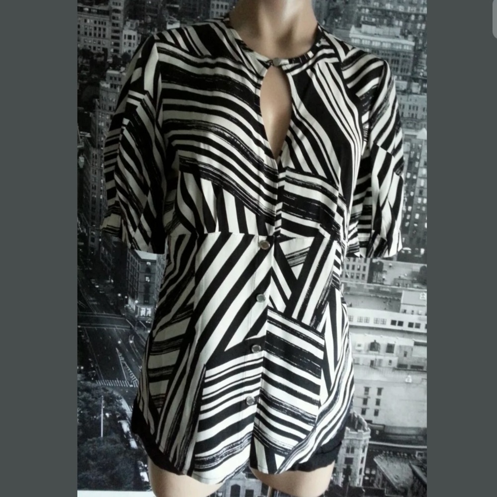 NWT KENNETH COLE REACTION 100% SILK BLOUSE sz 6