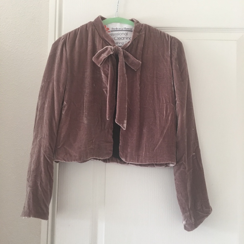 Reformation pink velvet opera bolero jacket