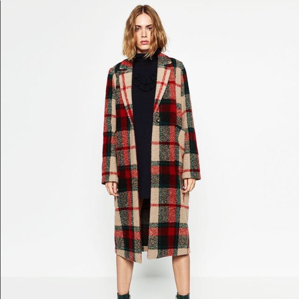 Zara checked wool coat