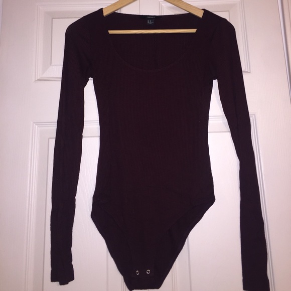 Forever 21 Tops - Plum/purple long sleeved bodysuit