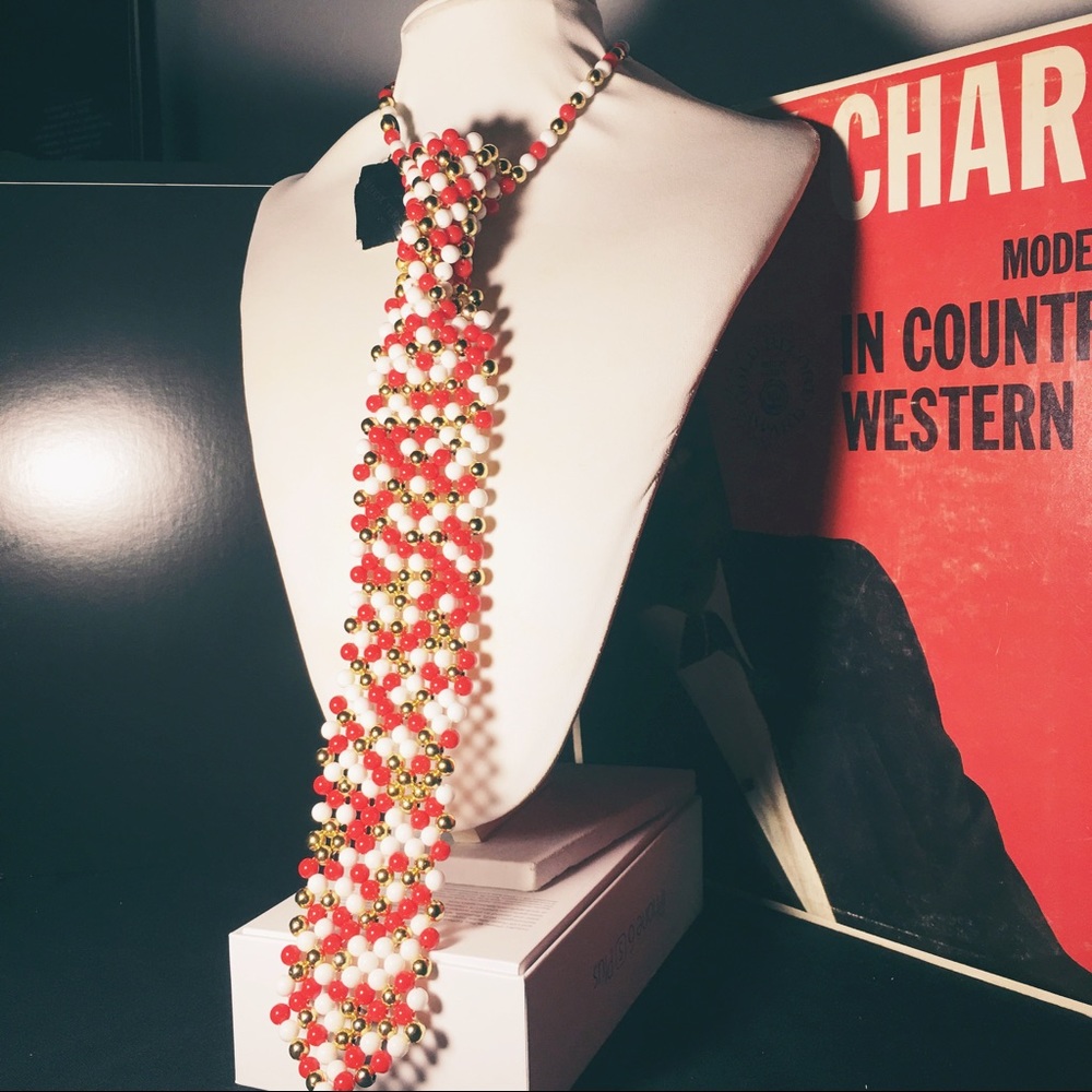 NWT Vintage Bijoux Beaded Tie