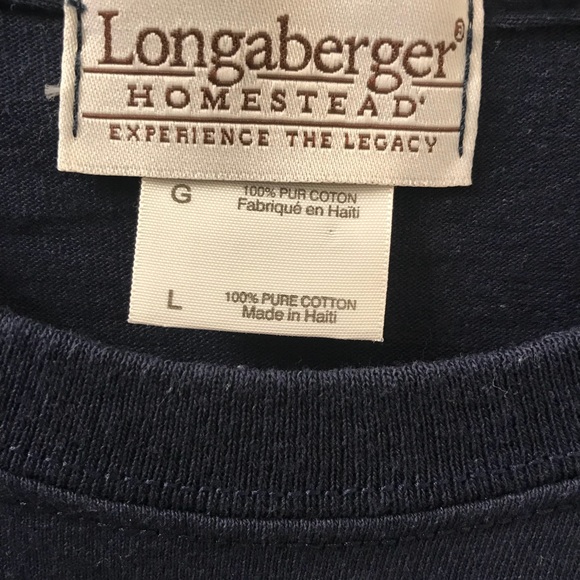 Rare Longaberger (baskets) Navy t shirt size LG - Picture 3 of 4