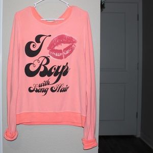 Wildfox I kiss boys with long hair jumper sweater