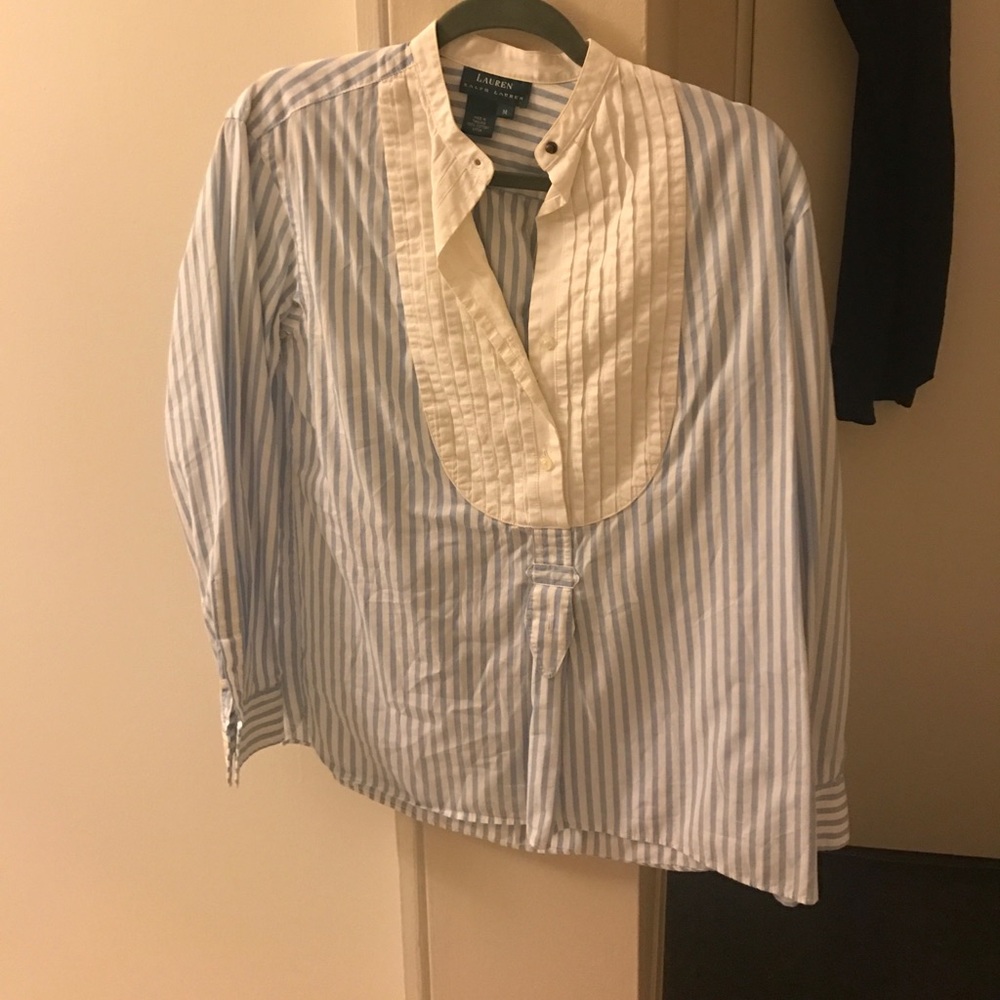 Ralph Lauren Blue and White Striped Shirt