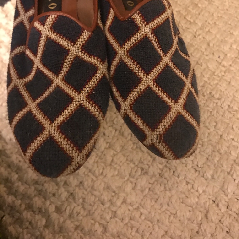 Zalo Needlepoint and Leather Sole Loafers