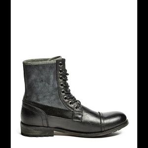Guess Men's Boots In Black Faux Leather Size 9.5