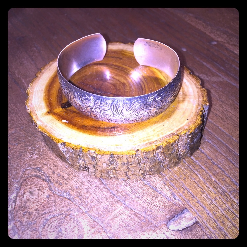 Tooled Sterling Silver Cuff Bracelet