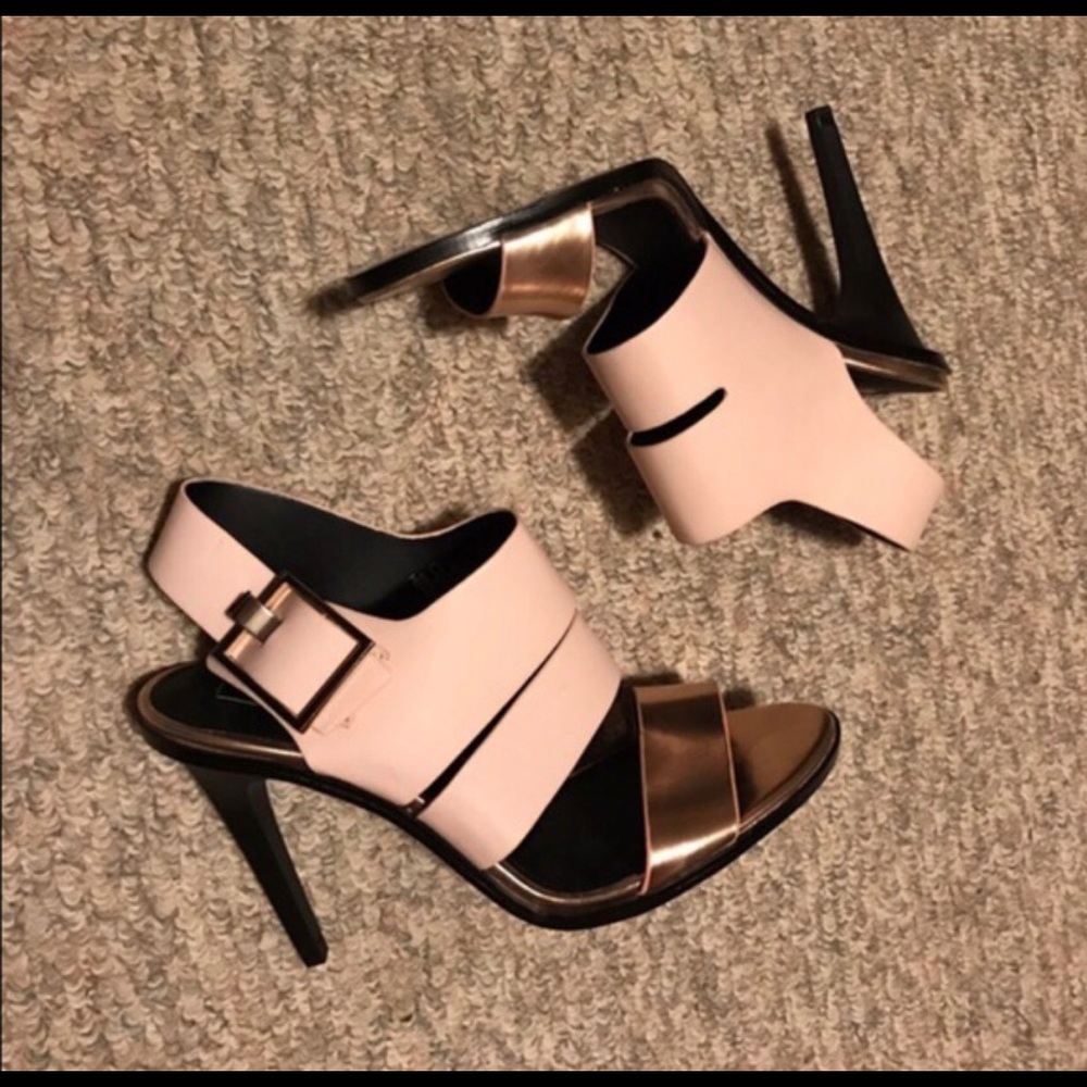 Zara metallic and nude heels - Never been worn