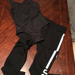 GIRLS GYMNASTICS LEOTARD, & PANTS.
