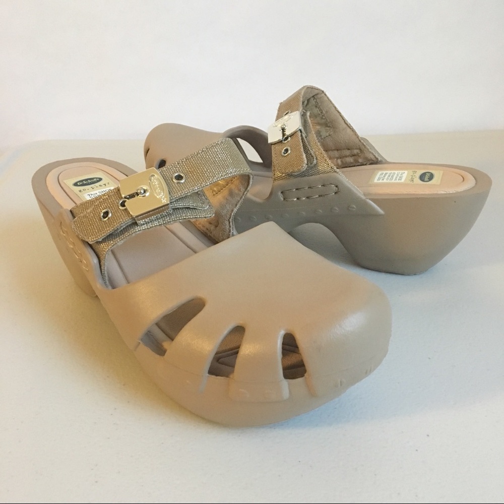 Dr. Scholls Womens Tan Clogs Dance Shoes slip On