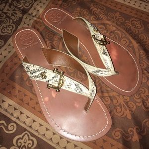 Tory Burch Flip Flop Snake Thong Sandals