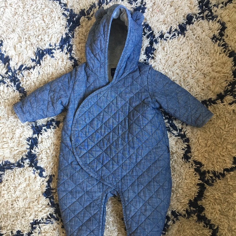BABY GAP Quilted Chambray Bear Suit