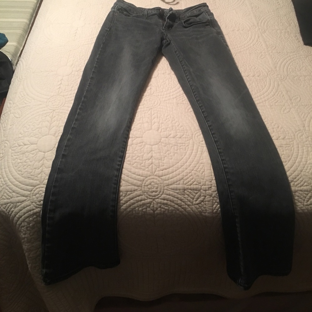 American Eagle Size 4 Skinny Kick Jeans Grey-Black